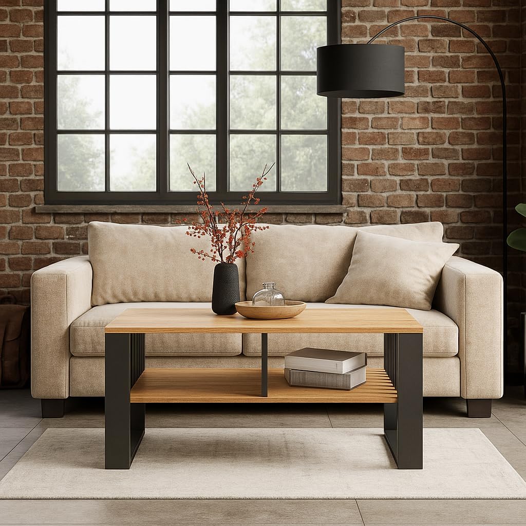 Meble Pitus Couchtisch - Wohnzimmertisch Modern - Couchtisch mit Stauraum 90 x 50 x 50cm - Tisch für