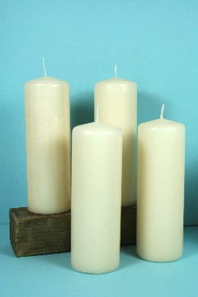 4 RIESEN cremefarbene "ALTAR" STUMPENKERZEN 200 x 68 mm Stumpen Kerze (4 Stück 200 x 68 mm), 4 Stück