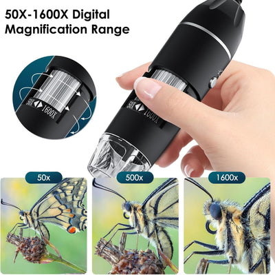 USB Digital Mikroskop, SKYBASIC handgeführte HD-Inspektionskamera mit 50- bis 1600-facher Vergrösser