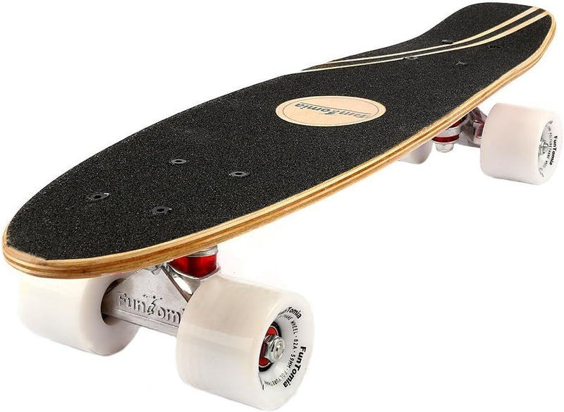 FunTomia Mini-Board Cruiser Skateboard 57cm aus 7-lagigem kanadischem Ahornholz inkl. Mach1 ABEC-9 K