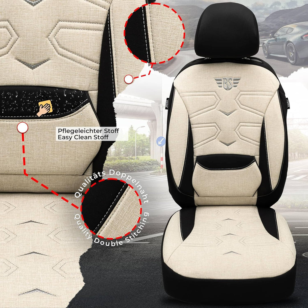 BREMER SITZBEZÜGE Mass Sitzbezüge Schonbezüge für Mercedes GLK X204 KT305 KT305 - Schwarz/Beige GLK