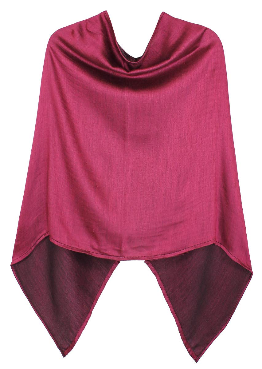 dy_mode Eleganter Poncho Damen Cape Unifarben Umhang Damenponcho - WJ024 Einheitsgrösse WJ024-GlanzP