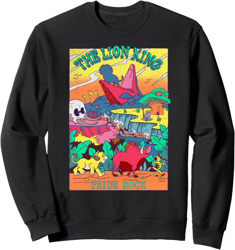 Disney The Lion King Neon Cartoon Poster Sweatshirt