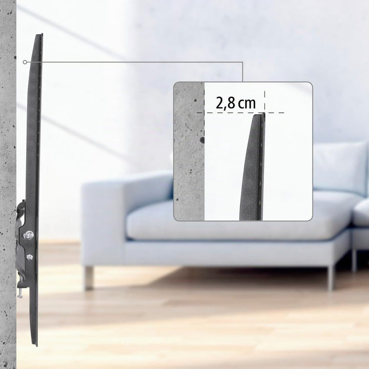 Hama TV Wandhalterung neigbar, Slim (TV Wandhalterung 32-65 Zoll, VESA 100x100 bis VESA 400x400, bis