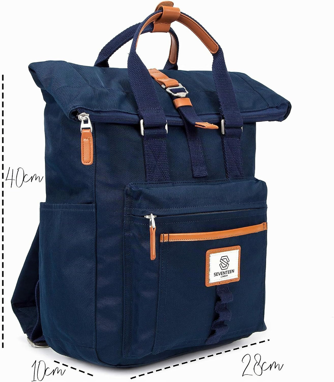 SEVENTEEN LONDON – Moderner und stilvoller ‘Canary Wharf’ Rucksack mit einem klassischen gefalteten