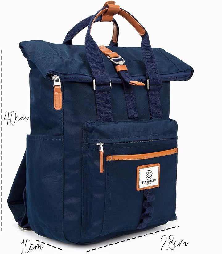 SEVENTEEN LONDON – Moderner und stilvoller ‘Canary Wharf’ Rucksack mit einem klassischen gefalteten