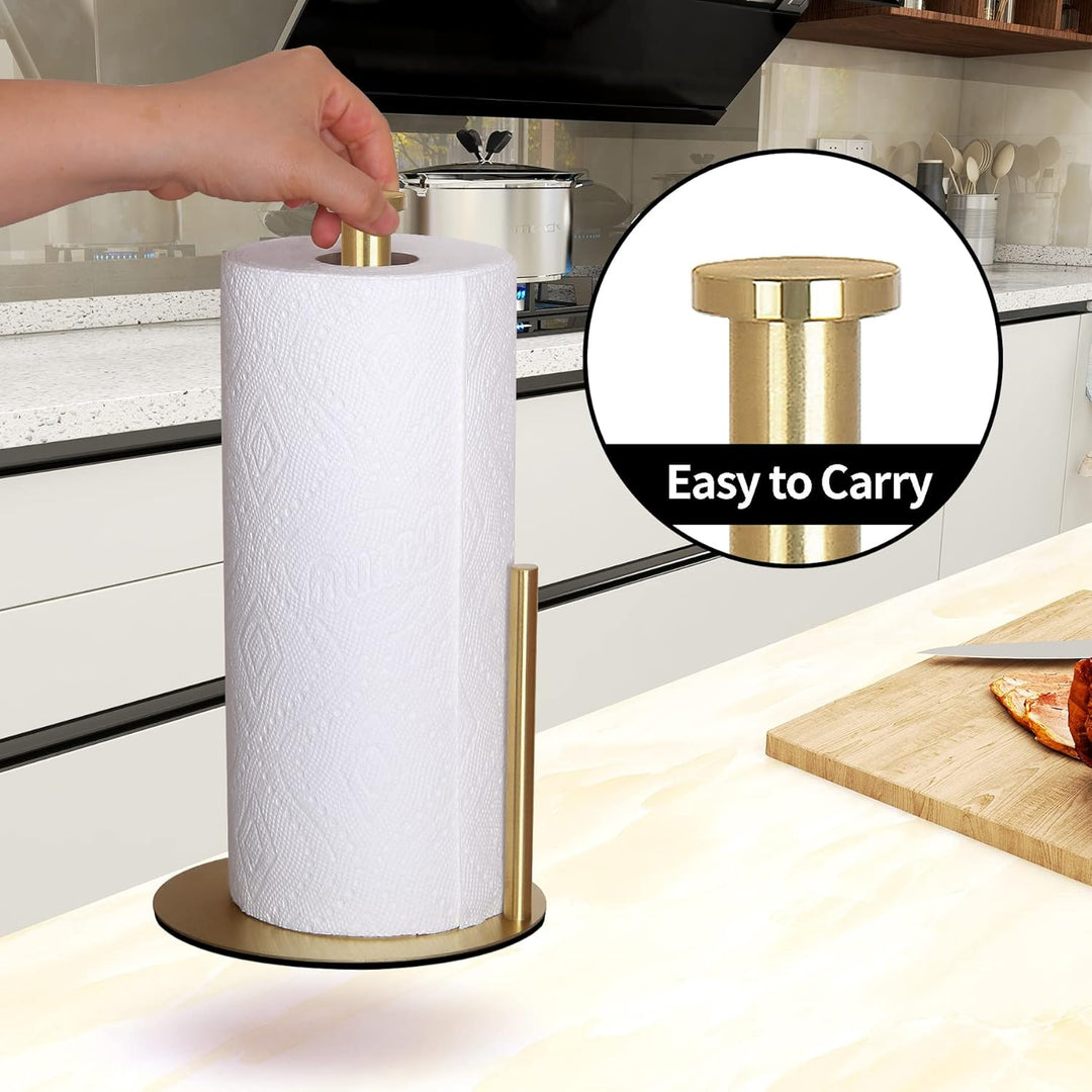 Gold Küchenrollenhalter Stehend, OBODING, Edelstahl Küchenpapierhalter für Standard und grosse Rolle