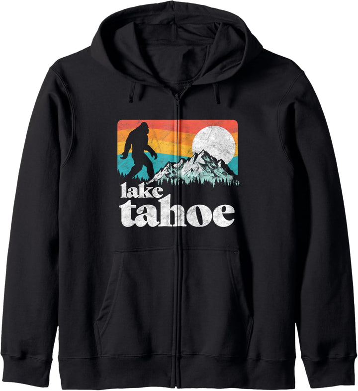 Lake Tahoe Retro Bigfoot Mountains Vintage Graphic Kapuzenjacke