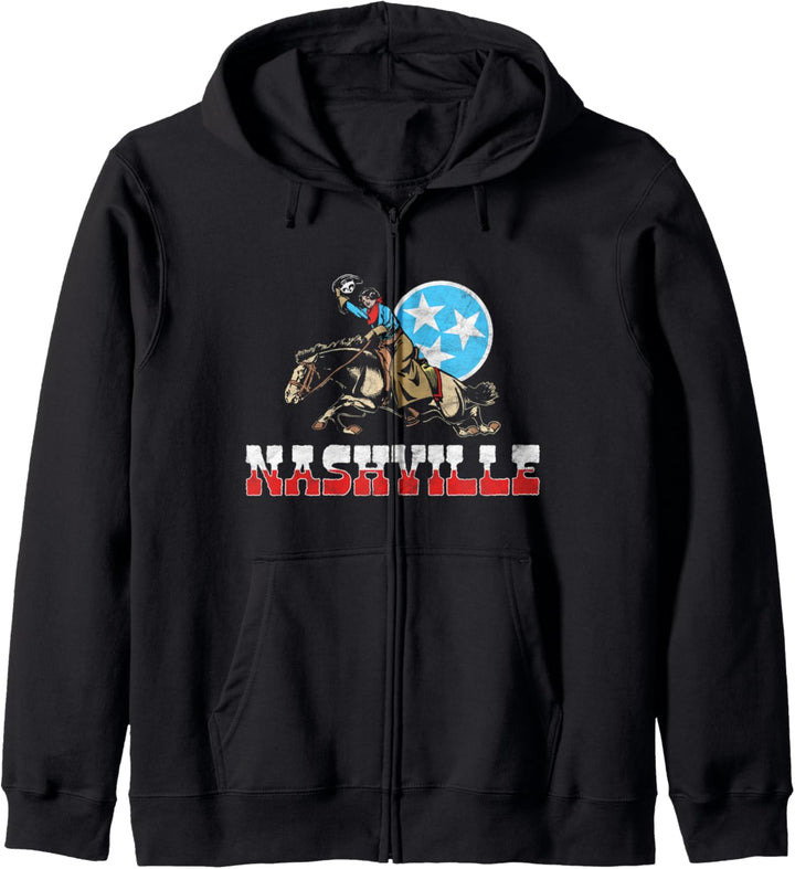 Nashville Vintage Cowgirl & State Flag Tennessee Stars Retro Kapuzenjacke