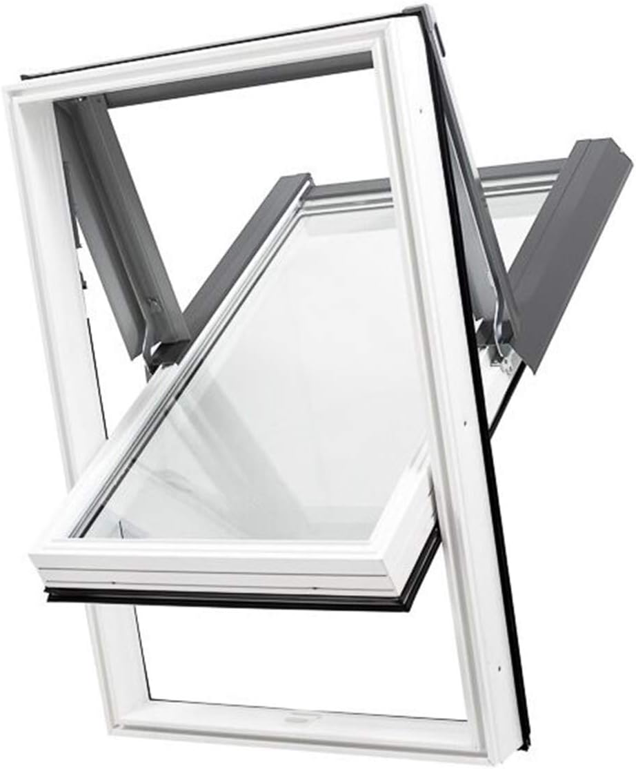 Kunststoff Dachfenster 78x140 cm - Günstig! Blitzversand! - Hoch-Schwingfenster SKYLIGHT PVC mit 2-f