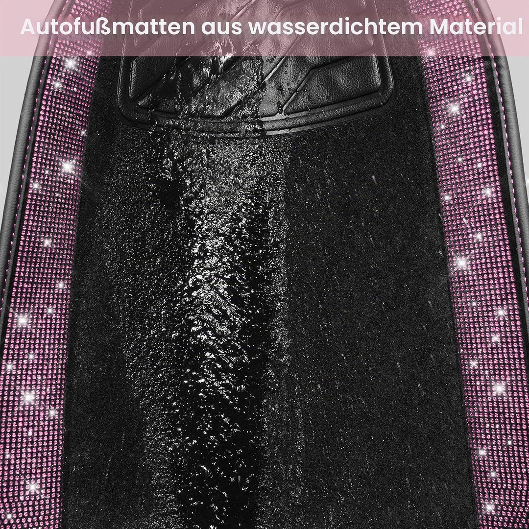 CAR PASS Universelle Passform, hübscher glänzender Strass-Teppich, komplettes Set, 4-teilig, Auto-Fu