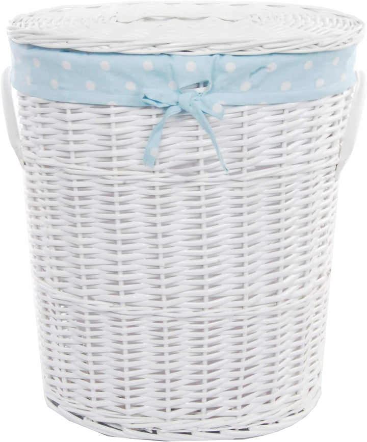 DVIer Wäschekorb, Weide weiss 46x34 H.55cm 23WOval-b