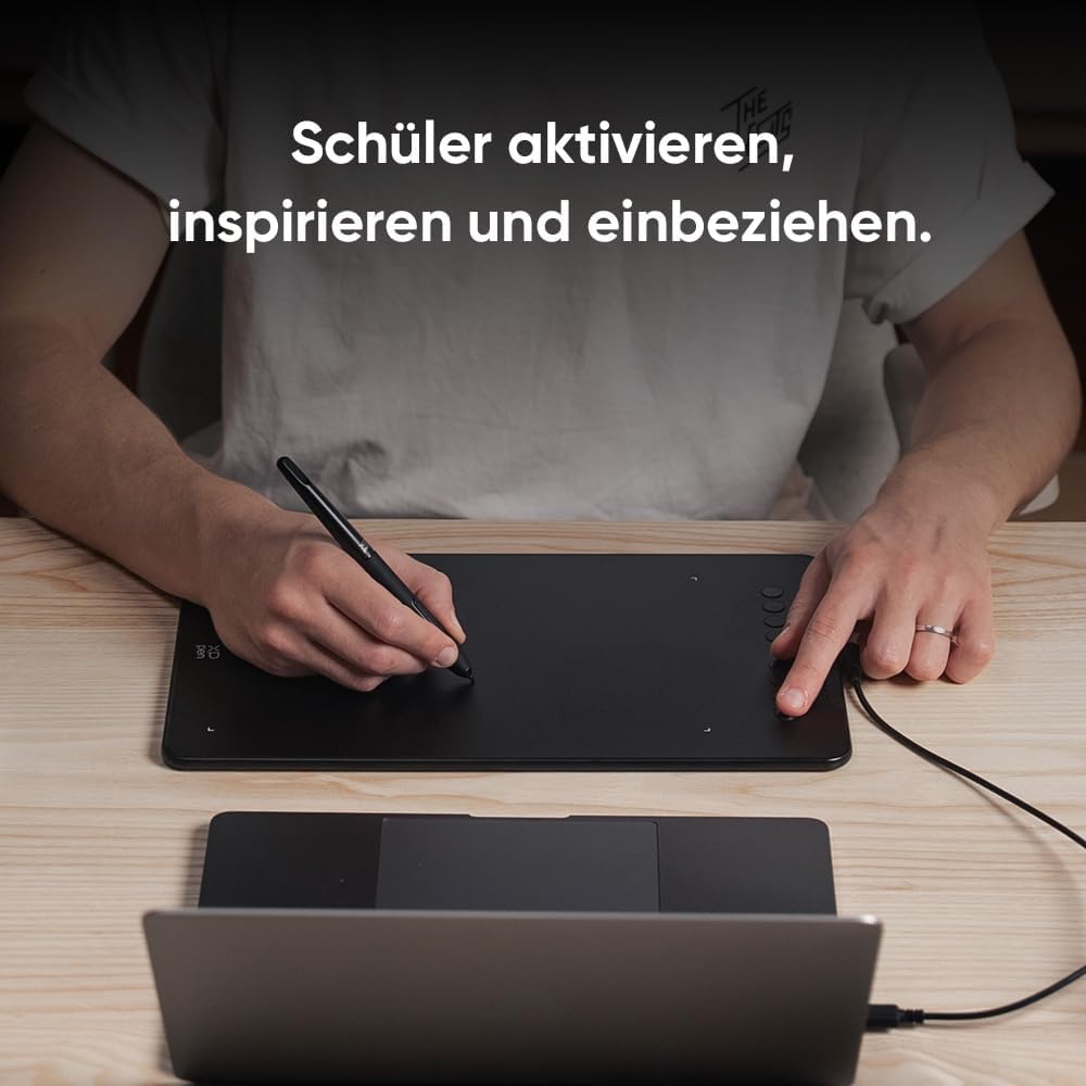 XPPen Deco 01 V3 Grafiktablett, 10x6,25 Zoll, Stift Tablett mit 16K Druckstufen Stift, 60° Neigung,