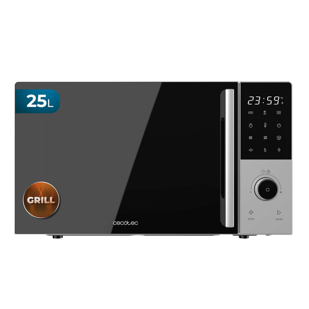 Cecotec Proclean 2500 Digitale Mikrowelle mit Grill, 25 l, 850 W, Grill 1200 W, Konvektion 2200 W, 8