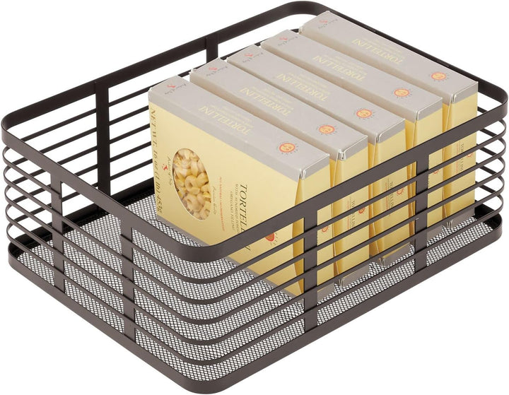 mDesign Allzweckkorb aus Metalldraht – praktischer Aufbewahrungskorb für Küche und Haushalt – kompak