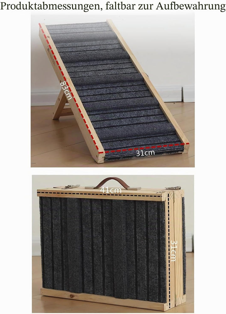 Hunderampe,Dog Ramp,Hundetreppe Für Kleine Hunde Und Grosse Hunde,Zusammenklappbar Rampe Hund,Mit Ru