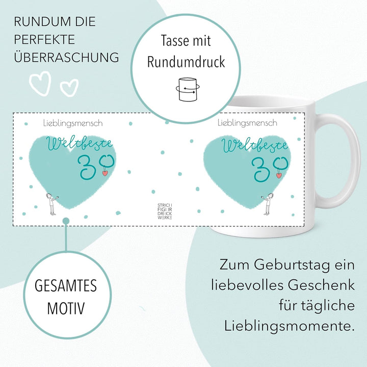 Geschenk zum Geburtstag - 30. Geburtstag Geschenk - Edle Tasse mit Spruch – Das perfekte Geburtstags