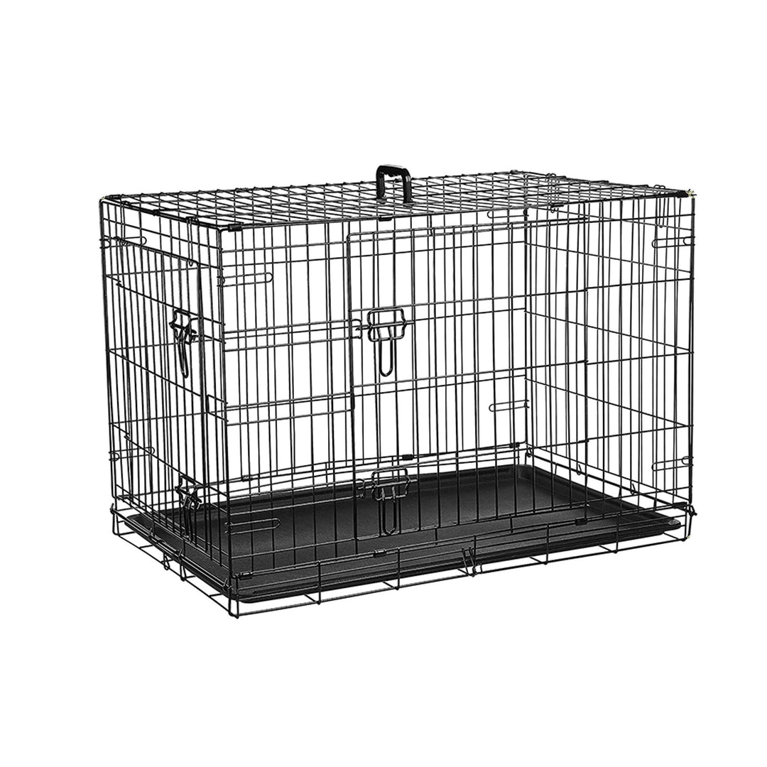 Ribelli Hundetransportbox – pulverbeschichtet und zusammenklappbar – Hundekäfig aus Metall in 2 Grös