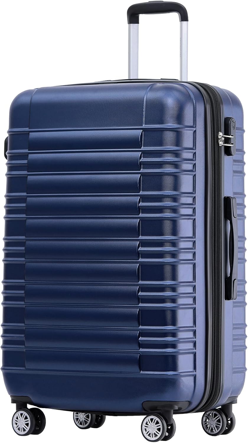 BEIBYE Zwillingsrollen Reisekoffer Koffer Trolleys Hartschale M-L-XL-Set (Dunkelblau, L) Dunkelblau