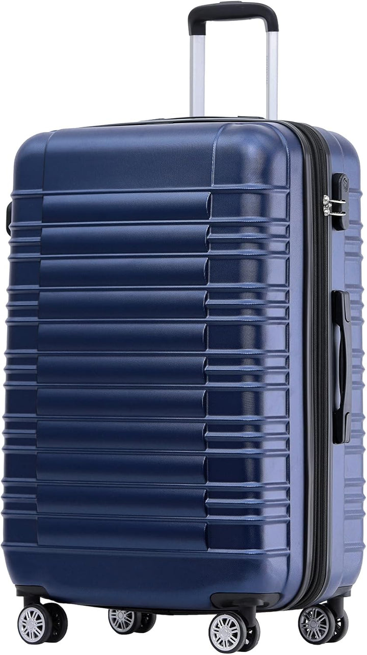 BEIBYE Zwillingsrollen Reisekoffer Koffer Trolleys Hartschale M-L-XL-Set (Dunkelblau, L) Dunkelblau