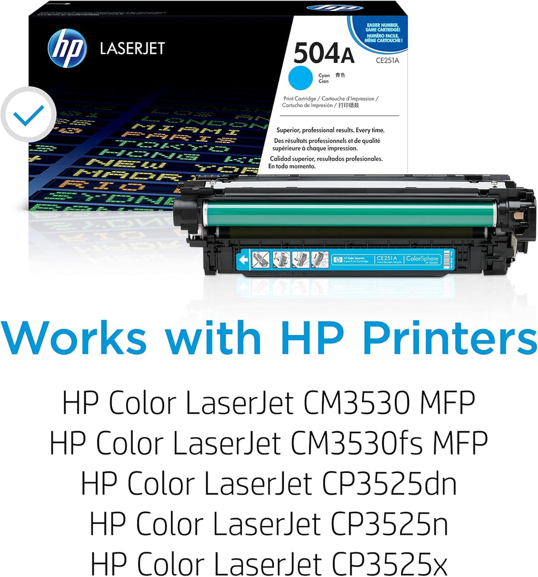 HP 504A (CE251A) Blau Original Toner für HP Color Laserjet CP3525, HP Color Laserjet CM3530 Cyan 7.0