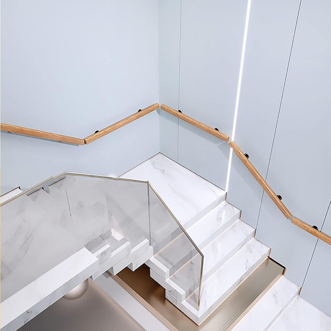 Handläufe für Treppen 30-600cm Holzhandlauf mit Halterungen, Rutschfeste Treppengeländer Stützstange
