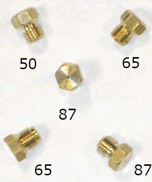 LPG Umrüstsatz Jets/Düsen 5er Pack 1x50, 2x65, 2x87 Gewinde M6x0,75
