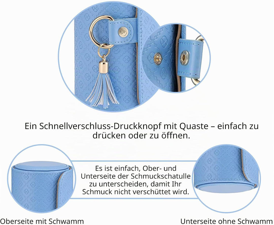 Vlando Weihnachtsgeschenke für Mutter, Frauen, Ehefrau – Reise-Schmuck-Oragnizer, 3-lagige Schmuck-A