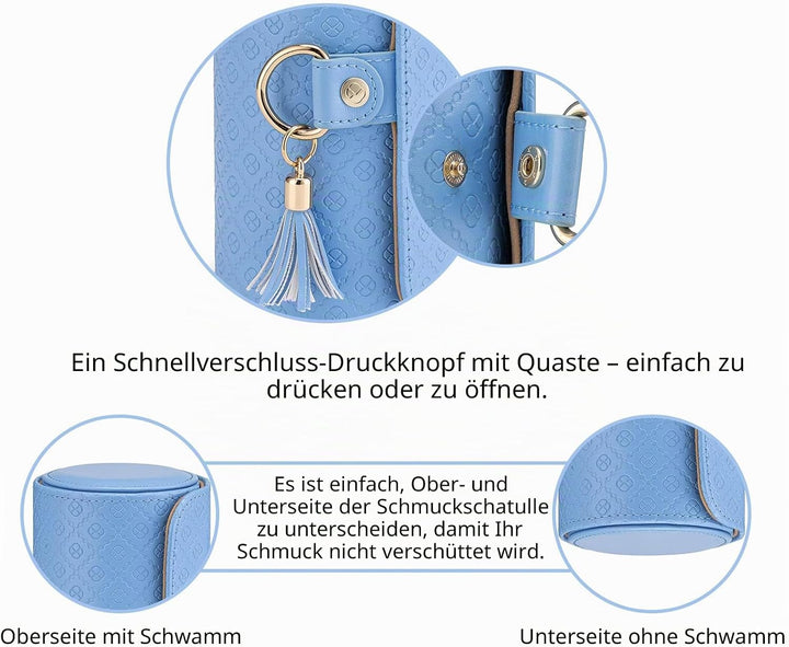 Vlando Weihnachtsgeschenke für Mutter, Frauen, Ehefrau – Reise-Schmuck-Oragnizer, 3-lagige Schmuck-A