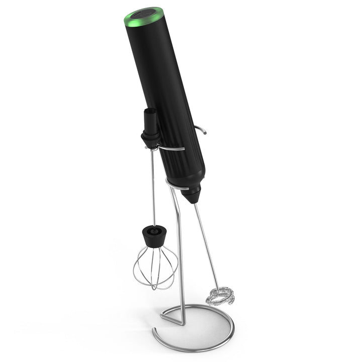 Meichoon Elektrischer Milchaufschäumer Handheld mit 2 Rührköpfen 3 Geschwindigkeitsmodi Mini für Cap