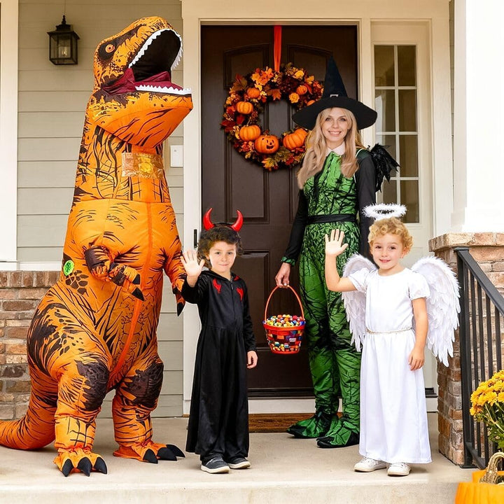 Aufblasbares Dinosaurier-Kostüm für Erwachsene, T-Rex- und Jurassic-Kostüm, lustiges Halloween-Party