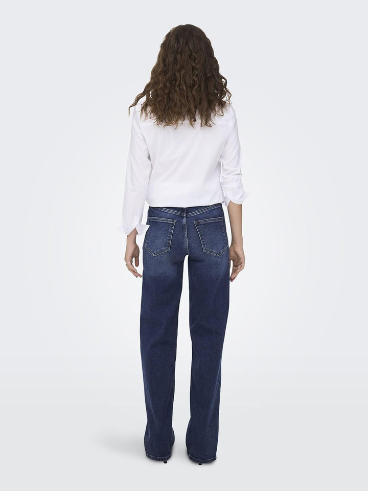 ONLY Female Weit geschnitten ONLJuicy Wide High Waist Jeans 26W / 34L Dark Blue Denim, 26W / 34L Dar