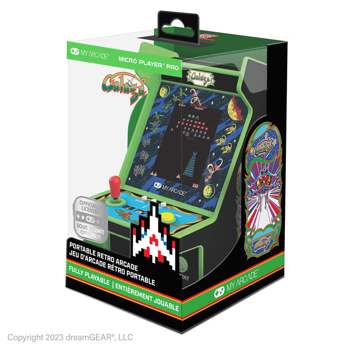 Micro Player PRO Galaga & Galaxian Retrogaming-Spiel 7 cm hochauflösender Bildschirm