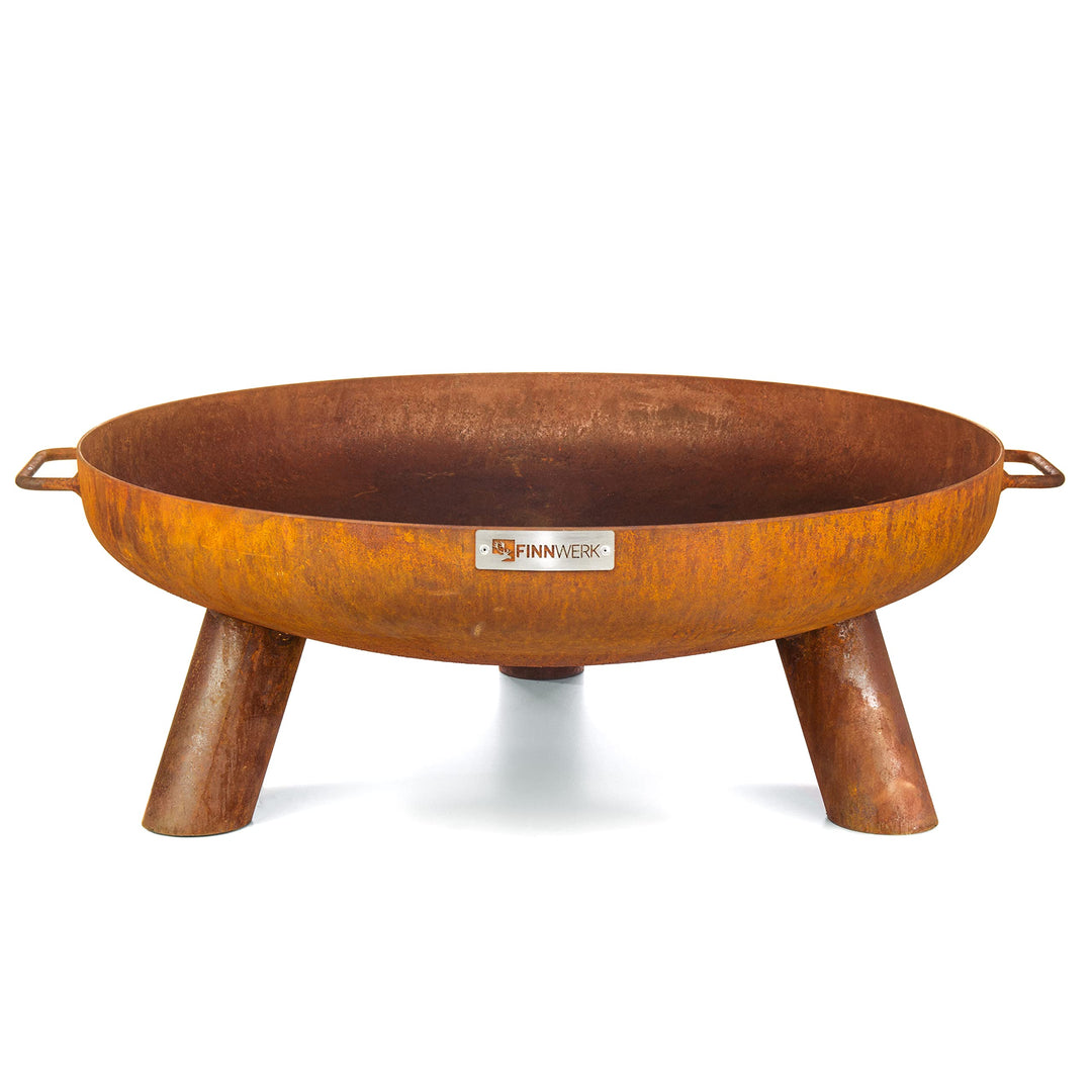 Finnwerk HARRI Feuerschale Rostoptik 70 cm - Exklusiver Stahl mit edler Rost-Patina - Feuerschalen f