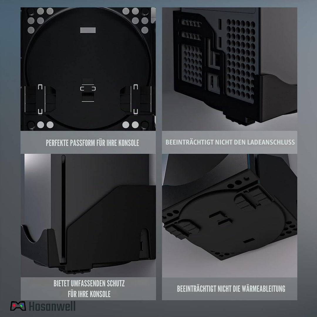 Hosanwell Xbox Series X Wandhalterungs, Halterungs Wand für Xbox Series X Konsole und Controller und