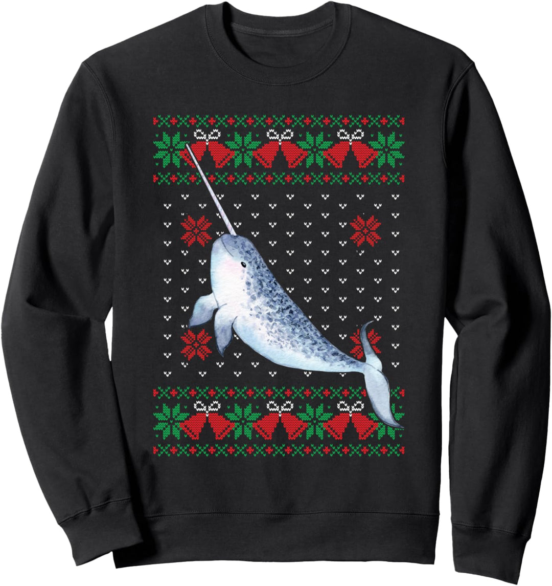 Lustiger Narwhal Ugly Sweater Weihnachten Tiere Sweatshirt