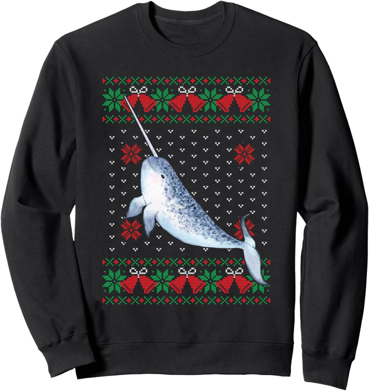 Lustiger Narwhal Ugly Sweater Weihnachten Tiere Sweatshirt