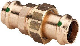 Viega Verschraubung mit SC Sanpress 2260 flachdichtend in 22 mm Rotguss, 126124 1 Verschraubung flac