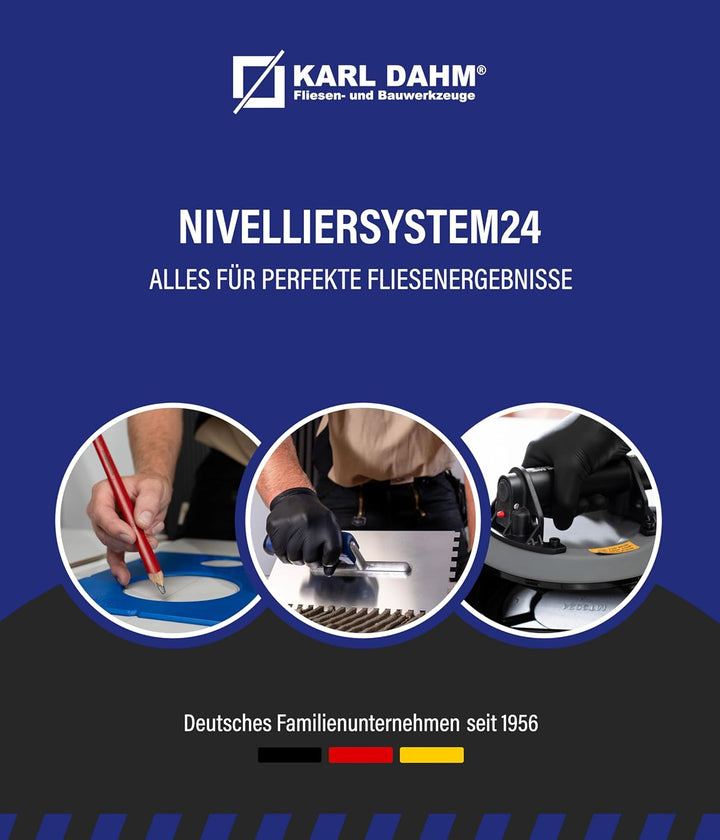 Fliesen Nivelliersystem Starter-Set für 2 mm Fugen: 50 Zughauben für 3-15 mm Fliesenstärke + 150 Bas