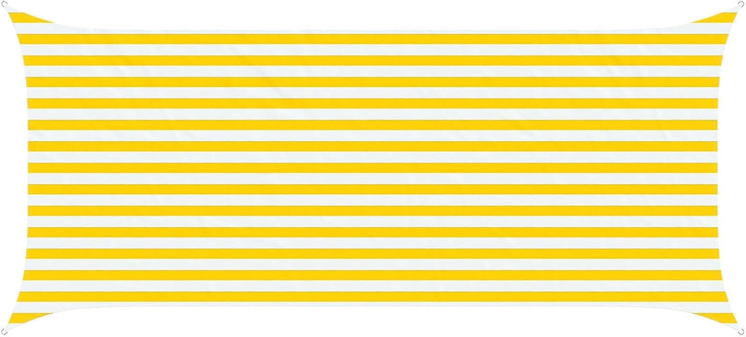 vidaXL Sonnensegel Gelb und Weiss 4,5 x 2 m 100% Polyester Oxford, Outdoor Schatten, UV-beständig, r