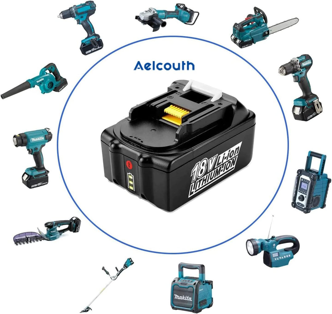 2 Stück BL1850B Akku 18V 5,0Ah für Makita Akku 18V mit Ladegerät DC18RD Dual Port Schnellladegerät 1