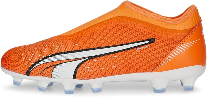 PUMA Unisex Kinder Ultra Match Ll Fg/Ag Jr Fussballschuh 28 EU Ultra Orange Puma White Blue Glimmer,