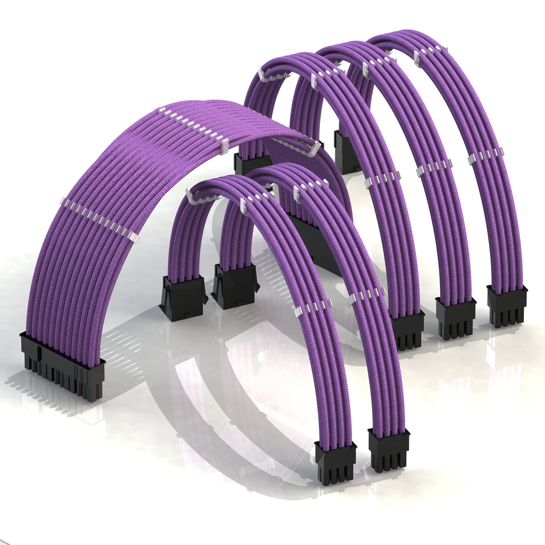 LINKUP - AVA 30cm PSU Kabelverlängerung Ummantelt GPU Nach Mass PC Stromversorgung mit Kamm-Kit - Ko