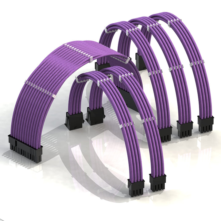 LINKUP - AVA 30cm PSU Kabelverlängerung Ummantelt GPU Nach Mass PC Stromversorgung mit Kamm-Kit - Ko