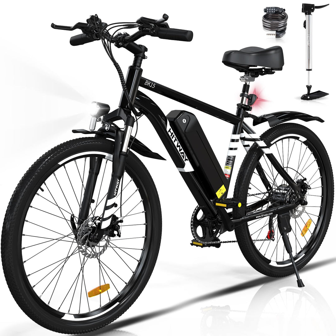 HITWAY E Bike Elektrofahrrad E-Mountainbike, 26" E-Fahrrad, StVZO Pedelec, 250W Motor 36V12Ah abnehm
