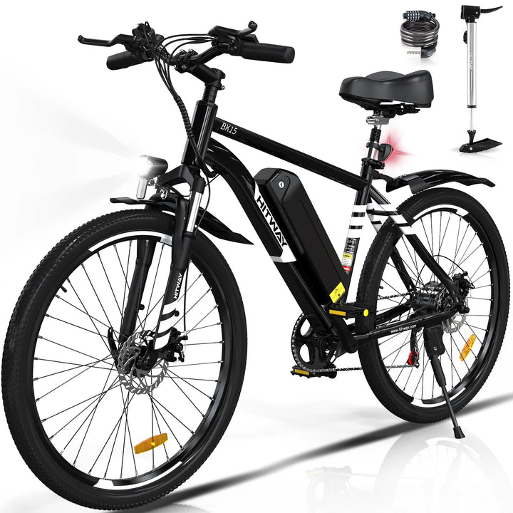 HITWAY E Bike Elektrofahrrad E-Mountainbike, 26" E-Fahrrad, StVZO Pedelec, 250W Motor 36V12Ah abnehm