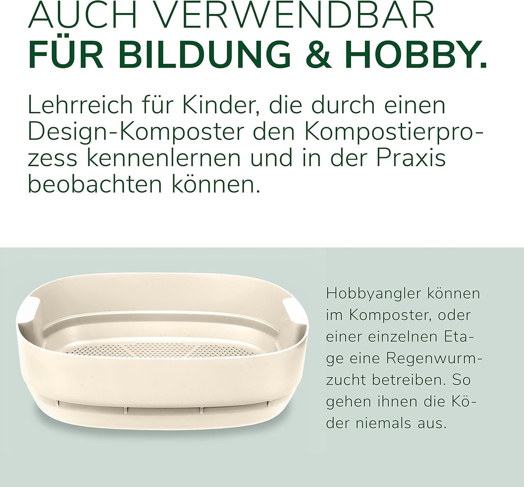 Natursache Ersatzetage für Design-Komposter/Wurmkomposter – Elfenbein I Ideal als Wurmfach für Küche