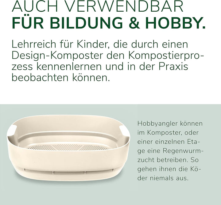 Natursache Ersatzetage für Design-Komposter/Wurmkomposter – Elfenbein I Ideal als Wurmfach für Küche