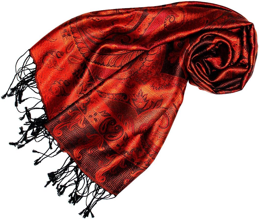 Lorenzo Cana Luxus Pashmina Schal Schaltuch jacquard gewebt 100% Seide 70 x 190 cm Paisley Muster Se
