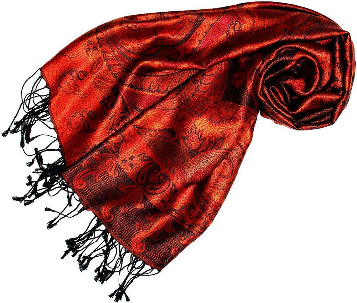 Lorenzo Cana Luxus Pashmina Schal Schaltuch jacquard gewebt 100% Seide 70 x 190 cm Paisley Muster Se